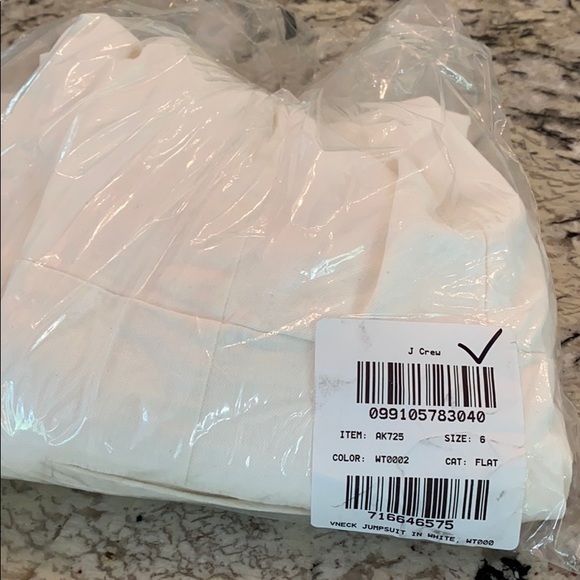 J Crew V-neck denim jumpsuit in white AK725 - Picture 6 of 6